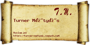 Turner Mátyás névjegykártya