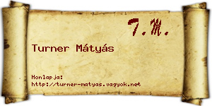 Turner Mátyás névjegykártya